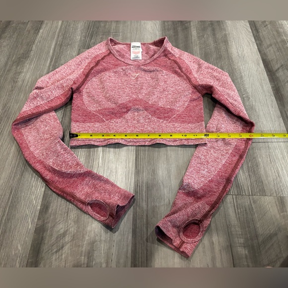 Gymshark Maroon Long Sleeve Top Size Medium - Picture 3 of 6